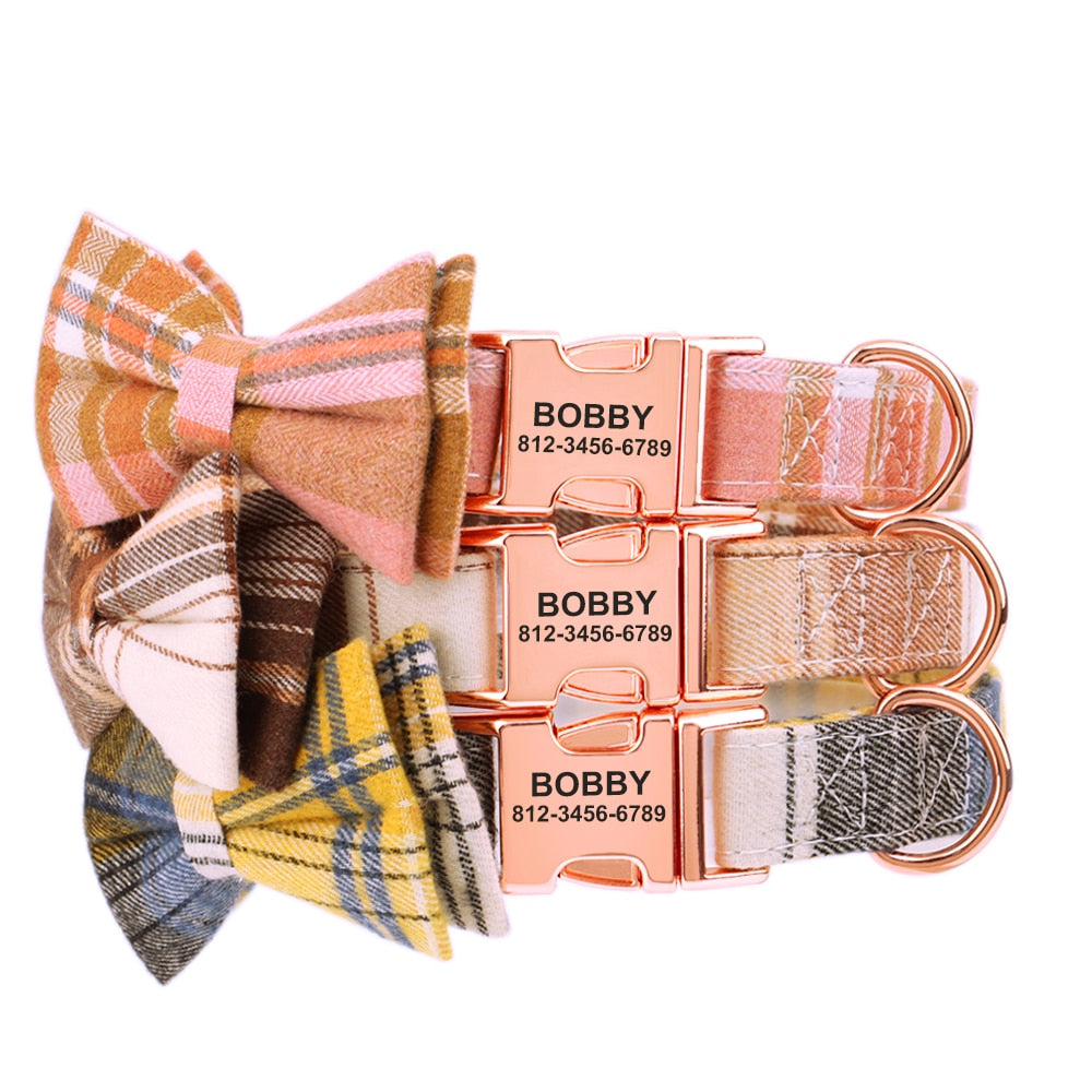 Customized Plaid Collar