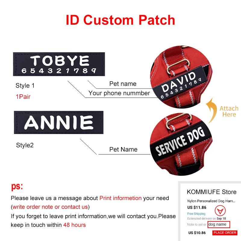 Personalized K9 Harness