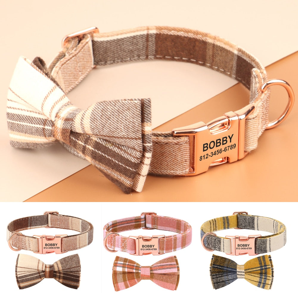 Customized Plaid Collar