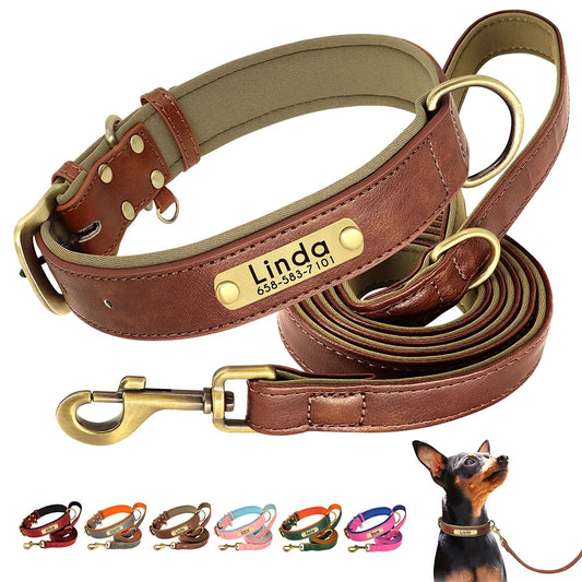 Customized Leather Collar Leash