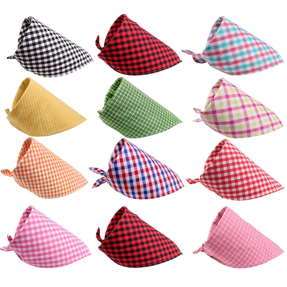 30pcs Plaid Bandana