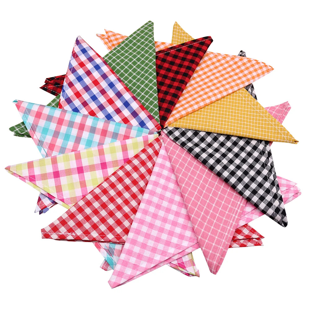 30pcs Plaid Bandana